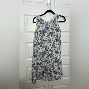 Terzo Millennio Linen Dress Size Small Blue Floral Made in Italy Sleeveless